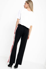 Popper Button Striped Trousers