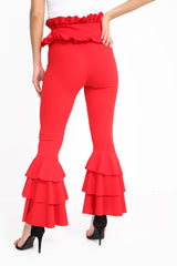 Multi Layered Ruched Frill Trousers