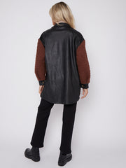 Oversized Faux Leather Borg Shacket