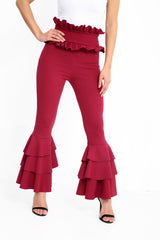 Multi Layered Ruched Frill Trousers