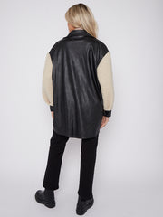 Oversized Faux Leather Borg Shacket