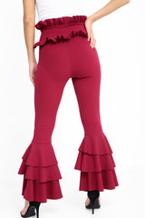 Multi Layered Ruched Frill Trousers