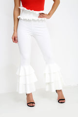 Multi Layered Ruched Frill Trousers