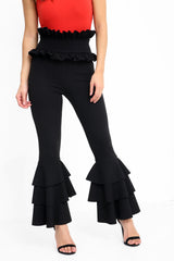 Multi Layered Ruched Frill Trousers