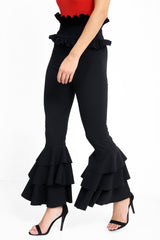 Multi Layered Ruched Frill Trousers