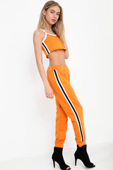 Zwart -witte kant Stripe Sporty Coördinaat