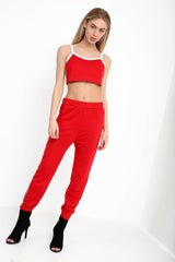 Zwart -witte kant Stripe Sporty Coördinaat