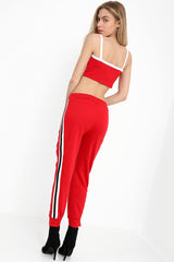 Zwart -witte kant Stripe Sporty Coördinaat