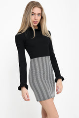 Herringbone Skirt Bodycon Dress