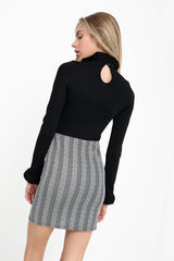 Herringbone Skirt Bodycon Dress