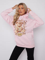 Mischief Teddy Graphic Print Hoodie