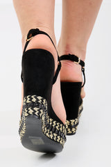 Studded Espadrille Gladiator Wedges