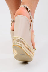 Studded Espadrille Gladiator Wedges