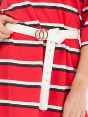 Pequeño cinturón de hebilla de doble círculo