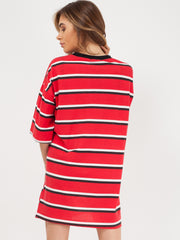 Striped Oversized Boyfriend Tunic T-Shirt