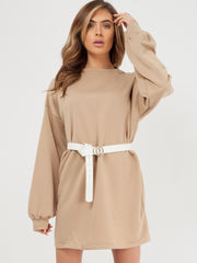 Plain Oversized Basic Sweater Dress