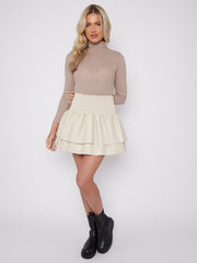 Lederen look pu rara rok