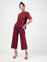 Olivia Tie Detail Top & Cropped Pants Loungewear Set