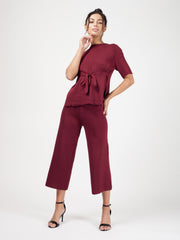 Olivia Tie Detail Top & Cropped Pants Loungewear Set