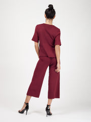 Olivia Tie Detail Top & Cropped Pants Loungewear Set