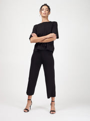 Olivia Tie Detail Top & Cropped Pants Loungewear Set