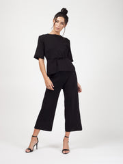 Olivia Tie Detail Top & Cropped Pants Loungewear Set
