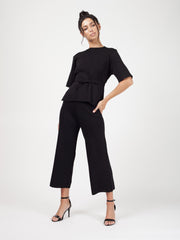 Olivia Tie Detail Top & Cropped Pants Loungewear Set