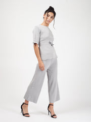 Olivia Tie Detail Top & Cropped Pants Loungewear Set