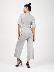 Olivia Tie Detail Top & Cropped Pants Loungewear Set