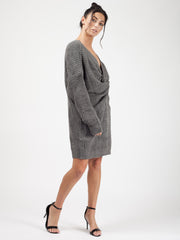Twist Front Knitted Jumper Dress