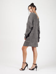 Twist Front Knitted Jumper Dress