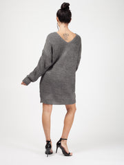 Twist Front Knitted Jumper Dress