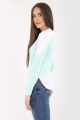Contrast Hem And Shoulder Crepe Top