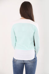 Contrast Hem And Shoulder Crepe Top