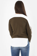 Contrast Hem And Shoulder Crepe Top