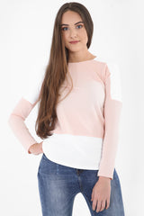 Contrast Hem And Shoulder Crepe Top