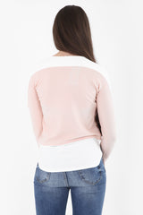 Contrast Hem And Shoulder Crepe Top