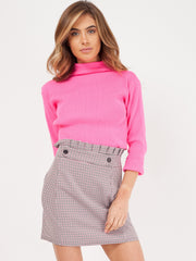 Gingham Check taptasche Taillenrock