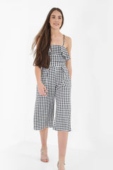 Gingham Check Culotte Jumpsuit