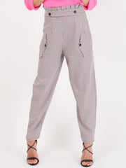 Gingham Check taptasche Taillenhose Hose