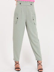 Gingham Check taptasche Taillenhose Hose