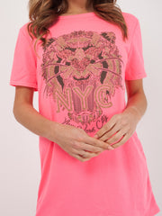 Camiseta impresa de tigre de brillo