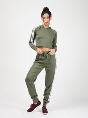 Side Stripe Cropped Loungewear Set