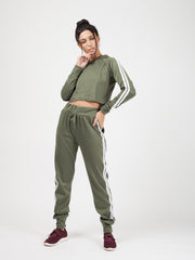 Side Stripe Cropped Loungewear Set