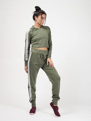 Side Stripe Cropped Loungewear Set
