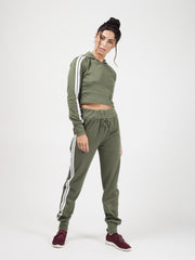 Side Stripe Cropped Loungewear Set