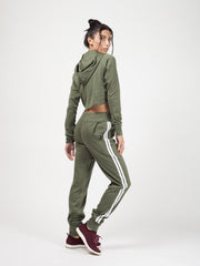 Side Stripe Cropped Loungewear Set