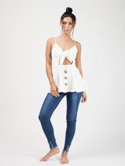 Knot Front Button Cami Top