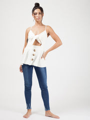 Knot Front Button Cami Top