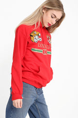 Loyalität Tiger Print Kapuzenpullover